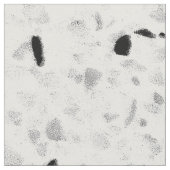 Terrazzo Retro  Black White Grey Elegant Stof (Close Up)