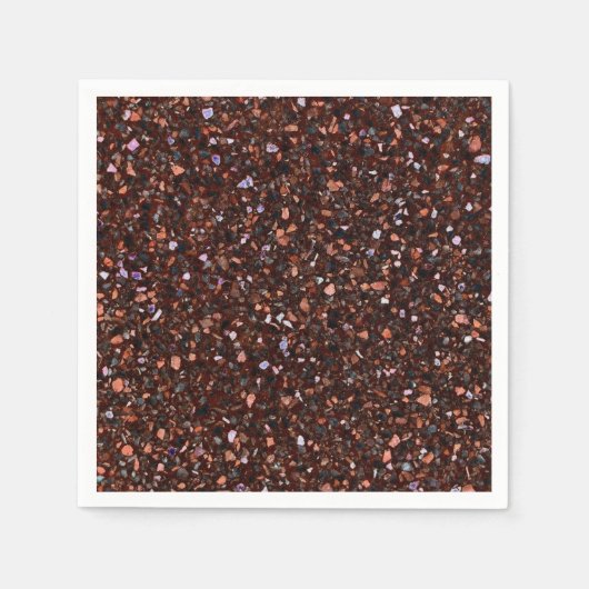 Terrazzo Retro Brown Black Tan Brown Elegant Servet (Voorkant)