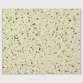 Terrazzo Retro Gold Yellow Black  Pattern Cadeaupapier (Vlak)