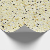 Terrazzo Retro Gold Yellow Black  Pattern Cadeaupapier (Hoek)
