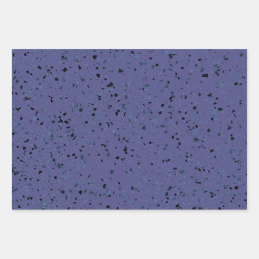Terrazzo Retro Paars Grey Black Pattern Inpakpapier Vel (Voorkant 2)