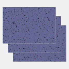 Terrazzo Retro Paars Grey Black  Pattern Inpakpapier Vel