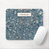 Terrazzo Retro Pattern - Blue Terra Cotta Muismat (Met muis)