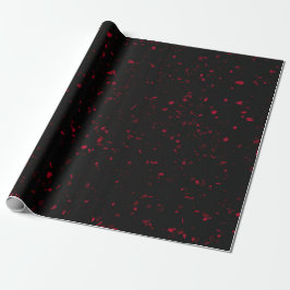Terrazzo Retro Red Black Elegant  Pattern Cadeaupapier