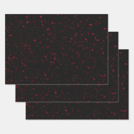 Terrazzo Retro Red Black Elegant  Pattern Inpakpapier Vel