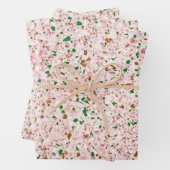 Terrazzo Retro Roze Groen Patroonontwerp Inpakpapier Vel (In situ)