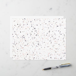 Terrazzo Retro White Black Pink  Pattern