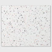 Terrazzo Retro White Black Pink Pattern Cadeaupapier (Vlak)