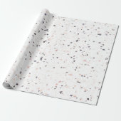 Terrazzo Retro White Black Pink Pattern Cadeaupapier (Uitgerold)