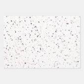 Terrazzo Retro White Black Pink  Pattern Inpakpapier Vel (Voorkant 3)