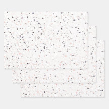 Terrazzo Retro White Black Pink  Pattern
