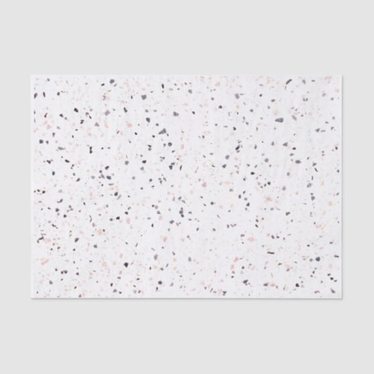 Terrazzo Retro White Black Pink Pattern Tissuepapier (Voorkant)
