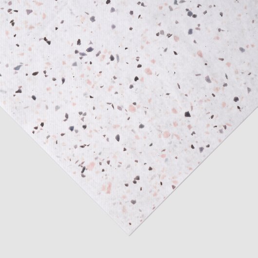 Terrazzo Retro White Black Pink Pattern Tissuepapier (Detail)