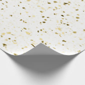 Terrazzo Retro White Brown Green  Pattern Cadeaupapier (Hoek)