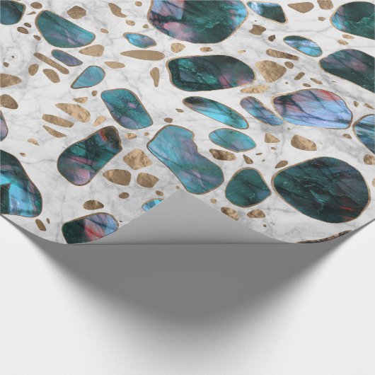Terrazzo - Shimerring Agate en gold op marmer #1 Cadeaupapier (Hoek)