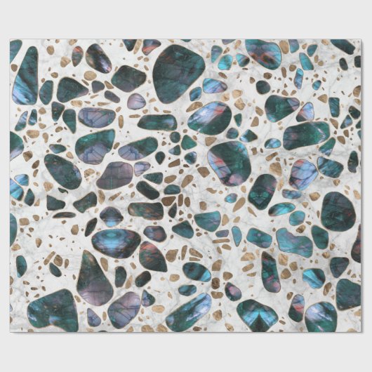 Terrazzo - Shimerring Agate en gold op marmer #1 Cadeaupapier (Vlak)