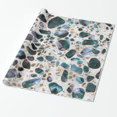 Terrazzo - Shimerring Agate en gold op marmer #1 Cadeaupapier (Uitgerold)
