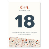 Terrazzo Slab Bruiloft Dubbelzijdig Kaart (Voorkant)