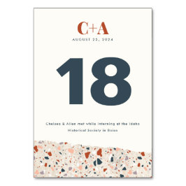 Terrazzo Slab Bruiloft Dubbelzijdig Kaart