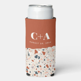 Terrazzo Slab Bruiloft Gast Skinny Seltzer Blikjeskoeler