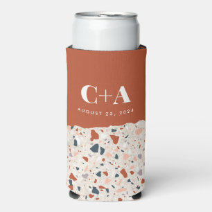 Terrazzo Slab Bruiloft Gast Skinny Seltzer Blikjeskoeler