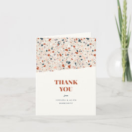 Terrazzo Slab Modern Wedding Hartelijk dank Kaart