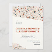 Terrazzo Slab Modern Wedding Invitation Aankondiging (Voorkant)