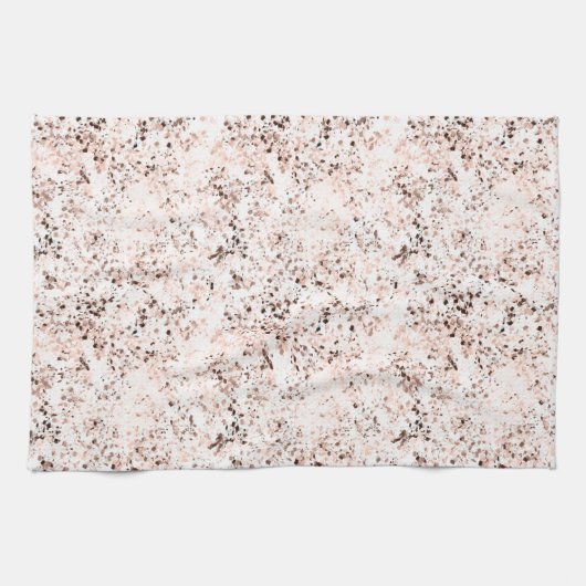 Terrazzo Speckle Herfst kleurenpalet | kruid Theedoek (Horizontaal)