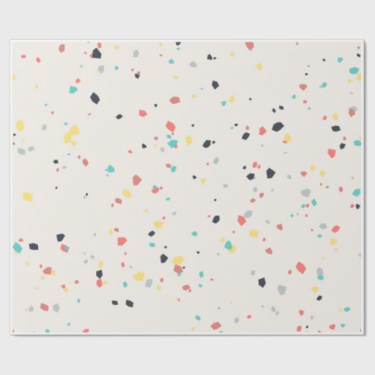 Terrazzo Spikkel Naadloos Patroon Cadeaupapier (Vlak)