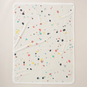 Terrazzo Spikkel Naadloos Patroon Sherpa Deken