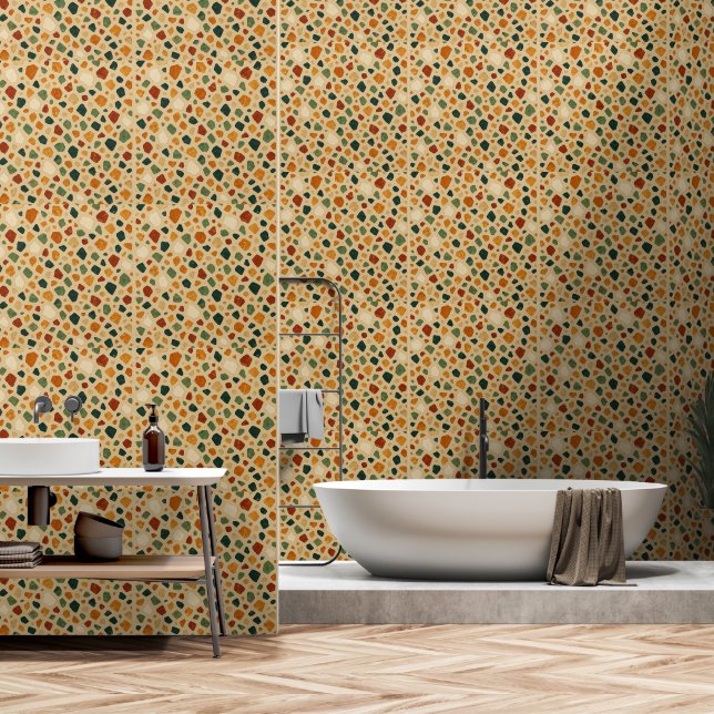 Terrazzo stenen patroon achtergrond behang (Badkamer)
