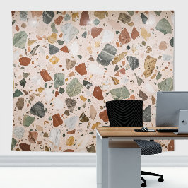 Terrazzo stenen plaat marmeren mozaïek zoom achter wandkleed