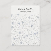 Terrazzo Stone Grey Minimale Marble Earring Displa Visitekaartje (Voorkant)