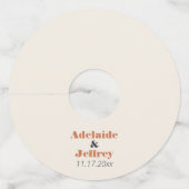 Terrazzo Tegel Confetti Modern Place Card Wijnglaslabel (Achterkant)