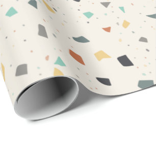 Terrazzo Tegel Confetti Modern Style Earth Tones Cadeaupapier