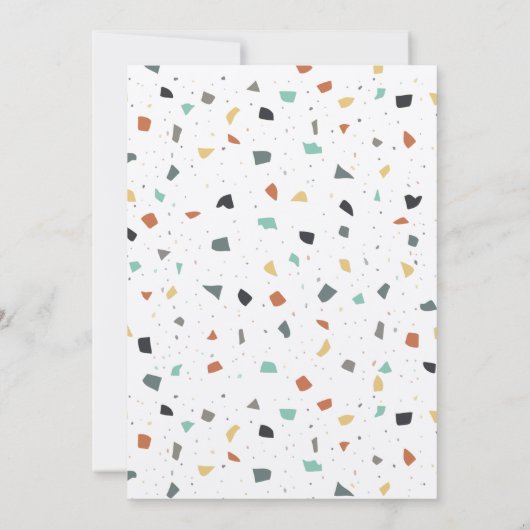 Terrazzo Tegel Confetti Modern Style Earth Tones Kaart (Achterkant)
