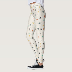Terrazzo Tegel Confetti Modern Style Earth Tones Leggings