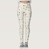Terrazzo Tegel Confetti Modern Style Earth Tones Leggings (Voorkant)