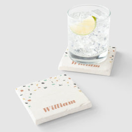 Terrazzo Tegel Confetti Modern Style Earth Tones Stenen Onderzetter