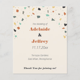 Terrazzo Tegel Confetti Modern Wedding Programme