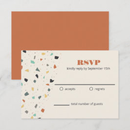 Terrazzo-tegel confetti moderne stijl RSVP Kaartje