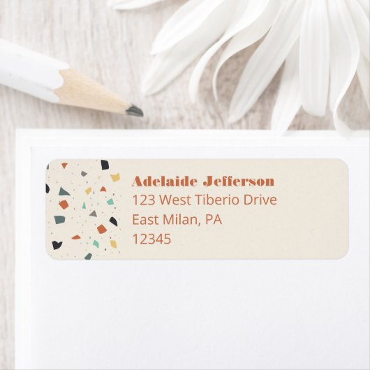 Terrazzo Tegel Confetti Return Address Labels (Insitu)