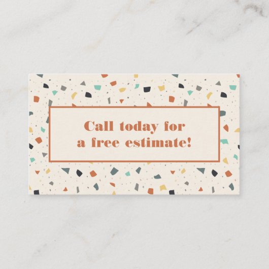 Terrazzo Tegel Mason, Tegel Layers Visitekaartje (Achterkant)