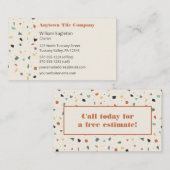 Terrazzo Tegel Mason, Tegel Layers Visitekaartje (Voorkant / Achterkant)
