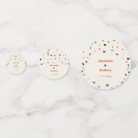 Terrazzo Tegel Modern Style Earth Tones Confetti (Voorkanten)