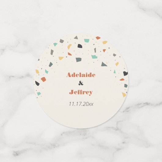 Terrazzo Tegel Modern Style Earth Tones Confetti (Kleine voorkant)