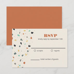 Terrazzo-tegelconfetti moderne stijl RSVP Kaartje