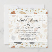 Terrazzo Terra-cotta Modern Square Vrijgezellenfee Kaart (Voorkant)