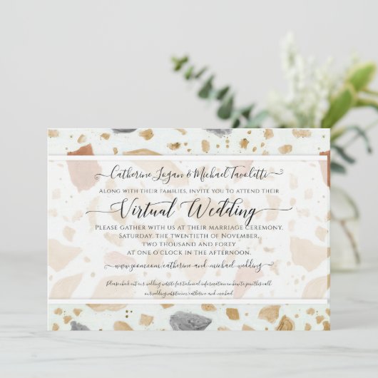 Terrazzo Terra-cotta Moderne Aardse Virtuele bruil Kaart (Staand voorkant)
