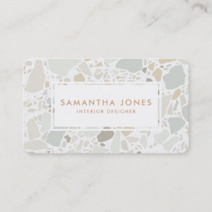Terrazzo Texture Simple Modern Interior Designer Visitekaartje